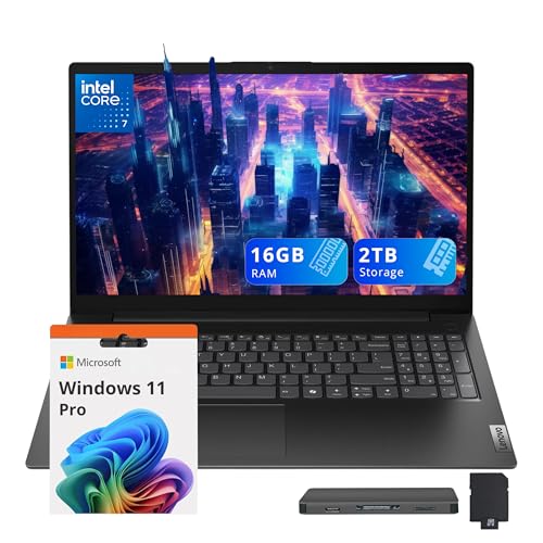 Image of Lenovo V15 Gen 5 15.6 inch FHD Laptop, Intel Core 7 240H, 16GB DDR5, 2TB Storage(1TB SSD+1TB Docking Station Set), Intel Graphics, Numeric Keypad, HD Webcam, Wi-Fi 6, Win 11 Pro, Black