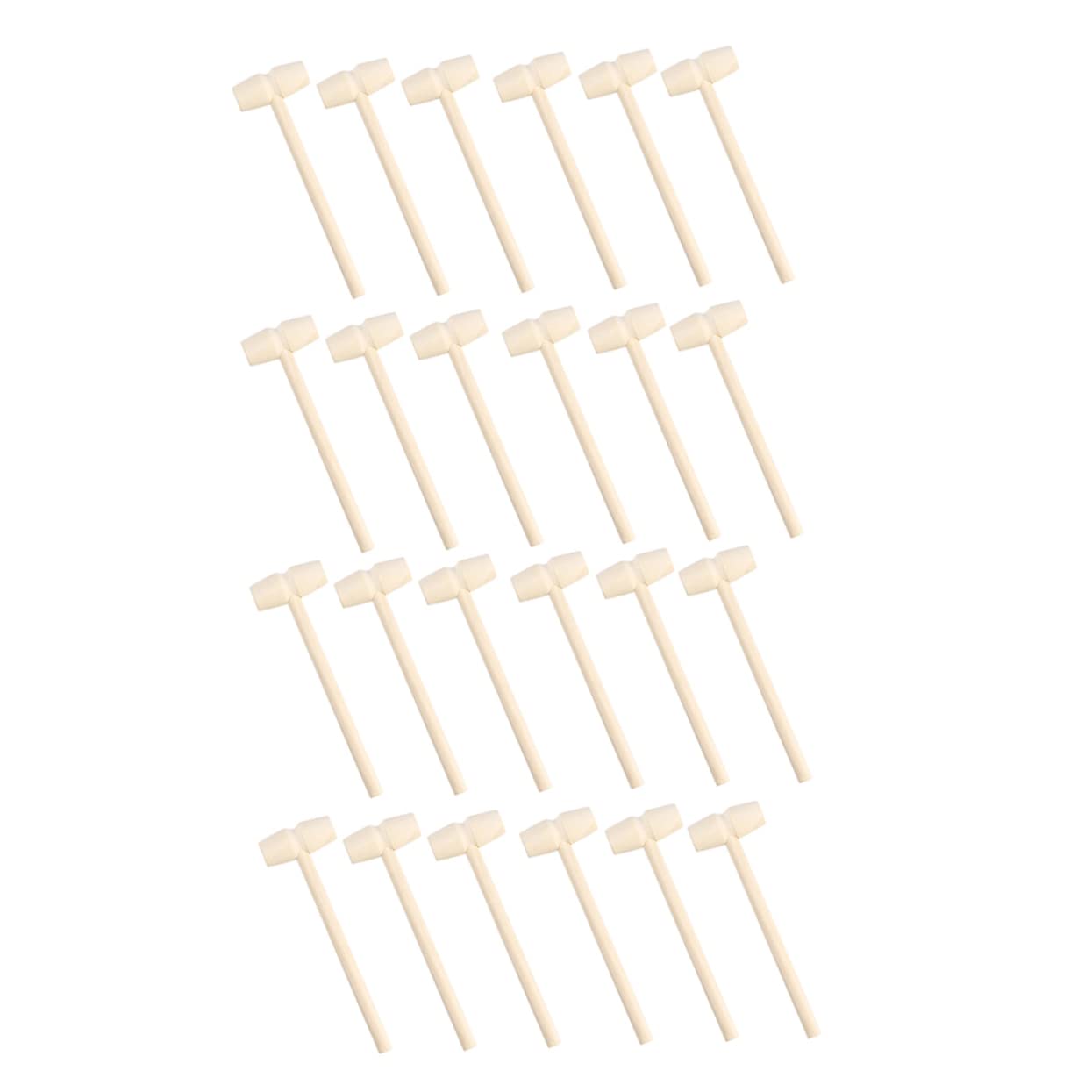 BESPORTBLE 24Pcs Mini Wooden Hammers for DIY Craft Parent Interactive Mallets Educational Grabbing for Boys Playtime