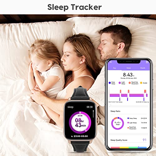 A-TGTGA Smart Watch for Women (Dial/Receive Calls,150+ Faces) smartwatch for Android Phones and iPhone, Fitness Tracker with Sleep HR Monitoring,SMS Reminder,IP67 Waterproof