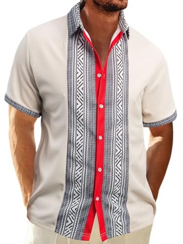 Men's Casual Shirts Button Placket Classic Fashion Shirt Regular Fit Lightweight Breathable Short Sleeve Youth Business Modern Tops G-Khaki L