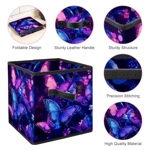 Cube de rangement papillon violet pliable pour gagner de la place - 5