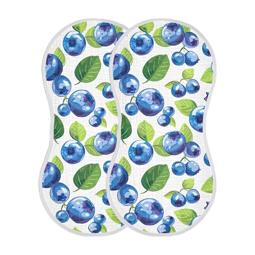 xigua Blueberries Pattern Baby Burp Cloths for Newborn Boys and Girls 1 Pack, Soft & Absorbent Cotton Baby Burp Cloth, Baby Washcloths, Newborn Towel, Burp Rags2