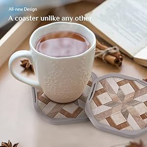 UMIRRO Absorbent Felt Coasters for Drinks, Rustic Farmhouse Cup Coaster for Coffee Table Decor, Small Unique Birthday Gift Ideas for Men, Dad, Him, Women Mom, Her, 4", Brown, Set of 4 UMIRRO Absorbent Felt Coasters for Drinks Rustic Farmhouse Cup Coaster for Coffee Table Decor Small Unique Birthday Gift Ideas for Men Dad Him Women Mom Her 4 Brown Set of 4