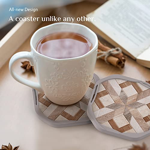 UMIRRO-Absorbent-Felt-Coasters-for-Drinks-Rustic-Farmhouse-Cup-Coaster-for-Coffee-Table-Decor-Small-Unique-Birthday-Gift-Ideas-for-Men-Dad-Him-Women-Mom-Her-4-Brown-Set-of-4 UMIRRO Absorbent Felt Coasters for Drinks Rustic Farmhouse Cup Coaster for Coffee Table Decor Small Unique Birthday Gift Ideas for Men Dad Him Women Mom Her 4 Brown Set of 4