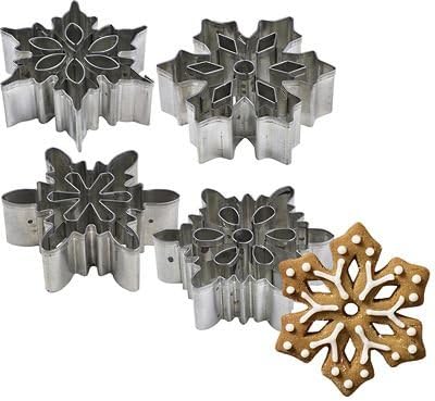 Lakeland Large Assorted Christmas Snowflake Icing & Cookie Cutter Set x 4