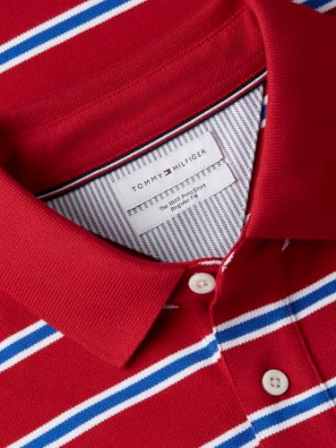 Image of Tommy Hilfiger Men's Short Sleeve Polo Shirts in Slim Fit with Stretch and Organic Pique Cotton
