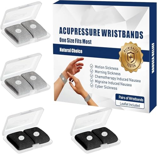 Image of Anti-Nausea Wristband for Anxiety, Travel, Sea, Car, Air Sickness Reliefs Handband with Pair (Pack of-2)
