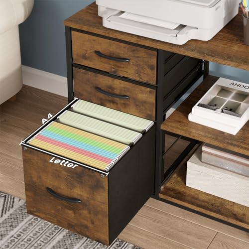 WOLTU Armario Archivador, Cajonera Móvil con Ruedas, Gabinete de Metal con Enchufes y Puerto USB, Estanteria con 3 Cajones Almacenaje para Oficina y Hogar, 80x40x66 cm, ASK07hov - imagen 8