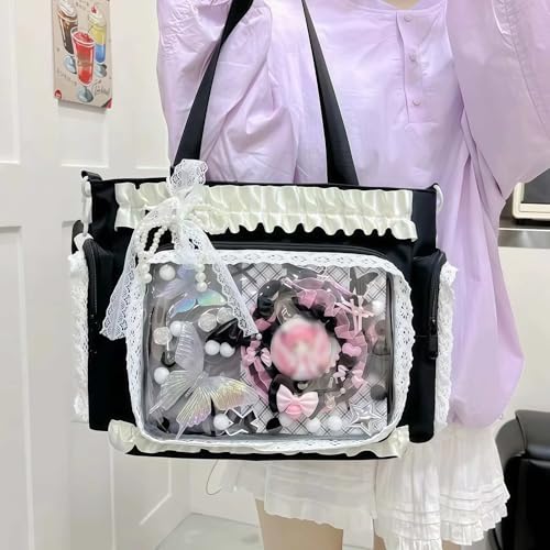 Bolso tote crossbody ita con cierre y diseño japonés miniatura 3