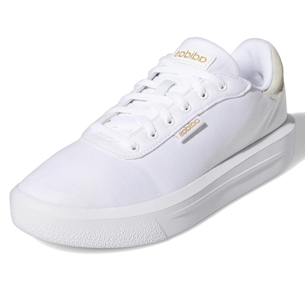 Adidas Court Platform Shoes Plain, Scarpe Donna, Bianco Oro Metallizzato Nero, 40 2/3 EU