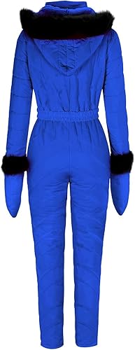 Miniatura 6 de Mono de invierno para mujer overol de esquí para deportes al aire libre impermeable traje de nieve con capucha de piel
