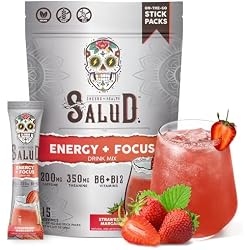 Salud 2-in-1 Energy Drink Powder + Focus, Strawberry Margarita, 15 Servings