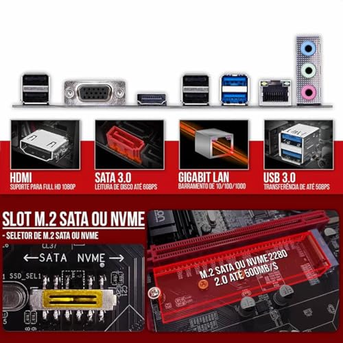 PC INTEL HOME INTEL CORE I7 4790 B85M 16GB SSD 480GB 500W GABINETE RGB