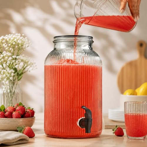 Bellemax 5.5L Glass Iced Drink Dispenser, Black Pack of 1 - Image 3
