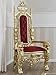 SIMONE GUARRACINO LUXURY DESIGN Trône Lion Style Baroque Français Fauteuil Royal Feuille Or Velours Bordeaux Pierres et Boutons Crystal SW