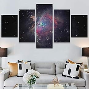 SIGNWIN 5 Panel Canvas Wall Art Aerial Astronomy...