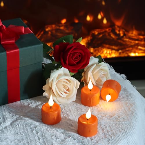 Bougies sans flamme orange à mèche 3D douce et rechargeables FREEPOWER