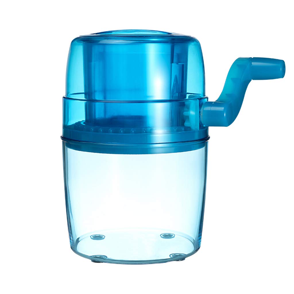 Hand ice Crusher, Manual Crank ice Cream Machine, Manual Crank Mini ice Crusher, Garlics for Salsa/Salad/Pesto/Coleslaw/Puree,Blue, 11.7 x 11.7 x 19.5 cm