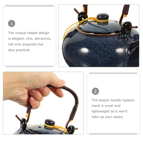 Théière céramique bleu vintage durable et résistante pour infusions - 4