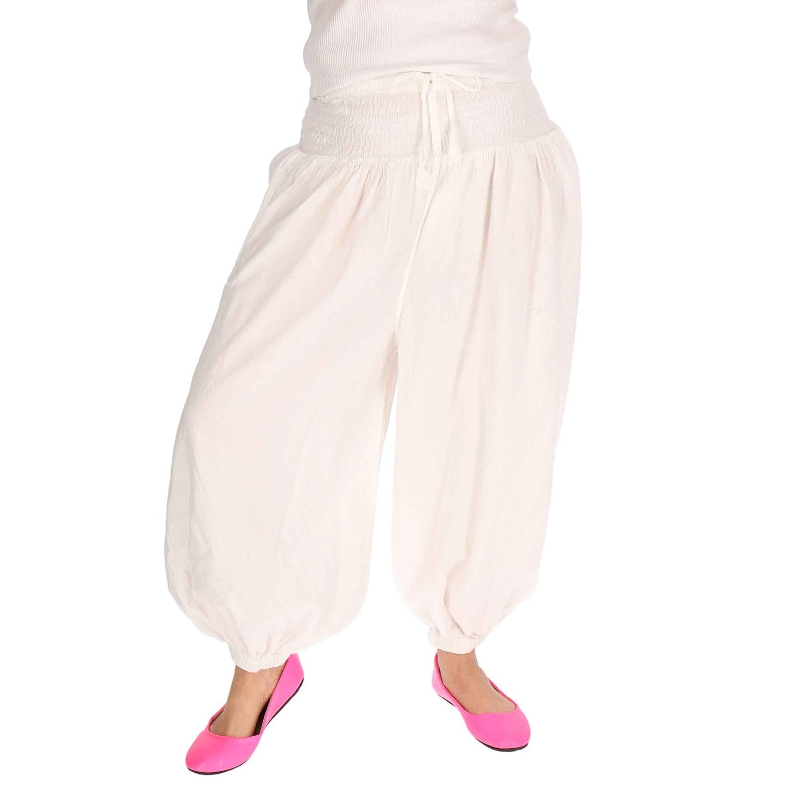 Damen Hose Baumwoll Yoga Freizeit Haremshose Pluderhose Ballonhose