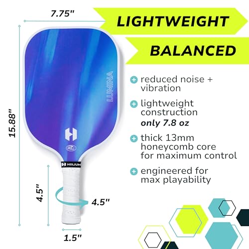Image of Helium Pro Carbon Fiber Pickleball Paddles - USAPA Certified - High-Spin Texture, Lightweight Honeycomb Core