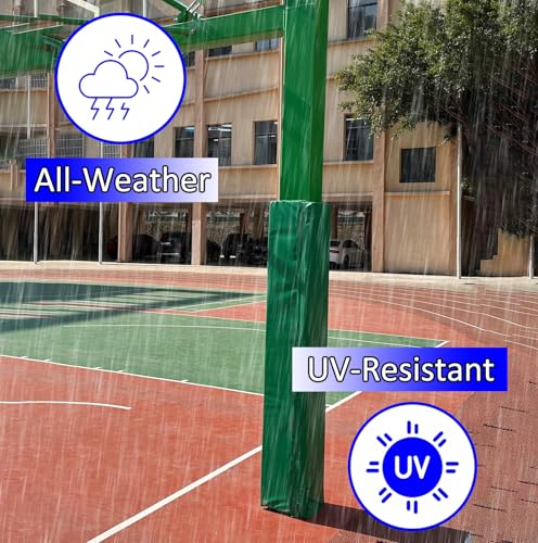 SRNSAEB Portable Basketball Hoop Pole Pad for 7x7in Post, 3ft 4ft 5ft 6ft Basement Pole Padding Round, Landscape Column/Garage Post Pads Wrap Around(Gray,H 3ft/90cm)