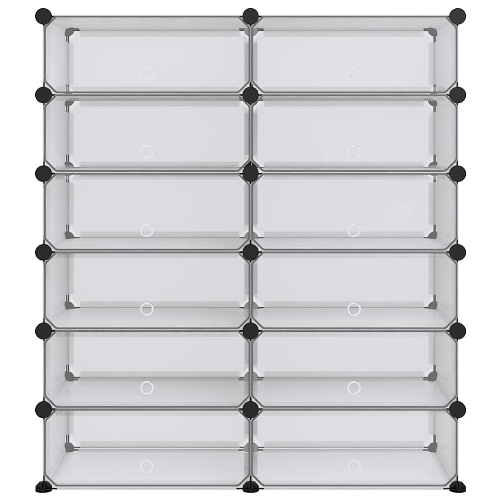 Scarpiera trasparente modulare, 94,5 x 36,5 x 106 cm