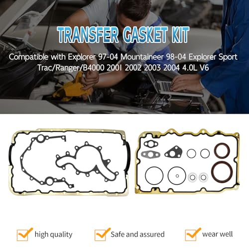 Image of Saihisday Lower Gasket Set with Oil Pan Gasket Seals CS9293 Replacement for Explorer 97-04 Mountaineer 98-04 Explorer Sport Trac /Ranger /B4000 2001 2002 2003 2004 4.0L V6