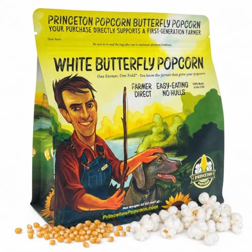 Princeton Popcorn Hulless Popcorn Kernels 2 lb, Baby White Butterfly Corn - image 1