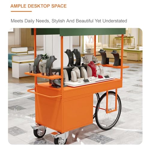 Banco di mostra del carrello del venditore del metallo all'aperto per le vendite di cibo di strada Eventi del camion dell'alimento portatile Stalla del mercato Attrezzatura mobile resistente