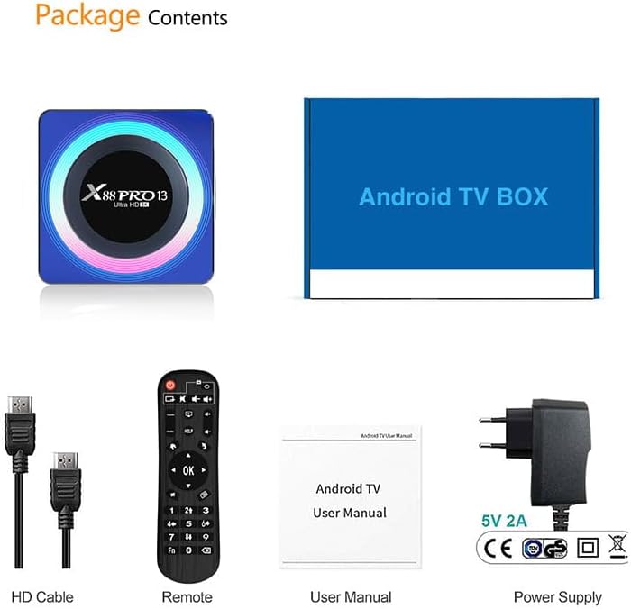 Contents of the BOXPUT X88 PRO 13 Smart TV Box package