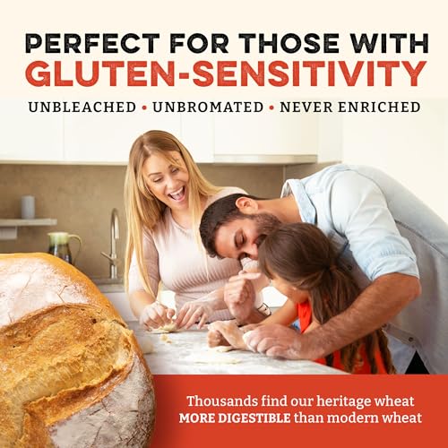 Image of Sunrise Flour Mill Heritage Organic White Flour | USDA Organic All Purpose Flour Unbleached - Non-GMO, Kosher, Grown Without Glyphosate, High Protein for Baking, Unbromated White Wheat (80 Ounce (Pack of 1))