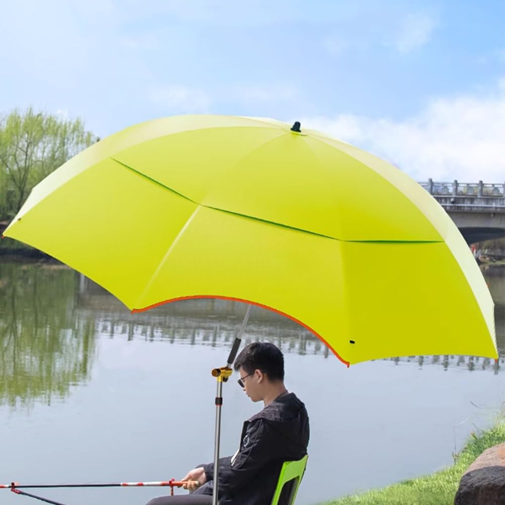Parasol Wędkarski UV 50+, Przenośny Parasol Kempingowy 220 cm z Kotwicą Piaskową, Kąt Nachylenia Składany Wiatroodporny