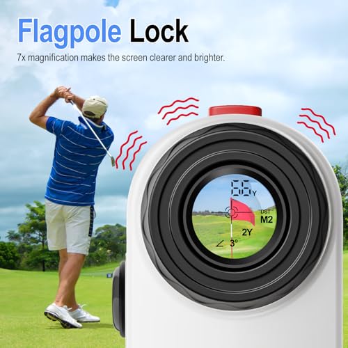 Image of Range Finder Golf Rangefinder with Slope, 1200 Yards Laser Range Finder with 7X Magnification, Rechargeable Golf Range Finder with Flag Lock, Vibration, Magnetic, Golf Accessories for Men and Women