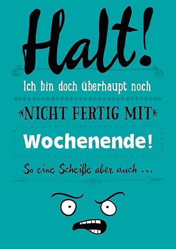 Gutsch Verlag Wochenend-Feeling Postkarte - Lustiger Spruch & Cartoon-Gesicht, Blaue Humor Karte für Pause & Erholung Gutsch Verlag Wochenend-Feeling Postkarte - Lustiger Spruch & Cartoon-Gesicht, Blaue Humor Karte für Pause & Erholung