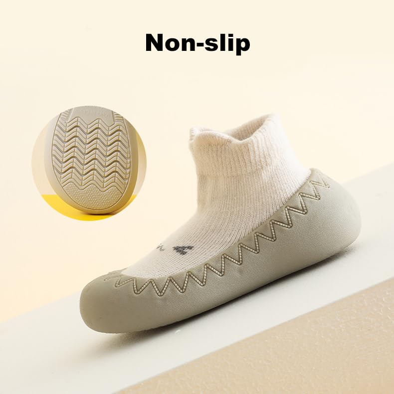 2 Pairs Baby Sock Shoes Infant Boys Girls Non Slip Shoes Slippers Toddler First Walking Shoes Slip-on Sneakers2