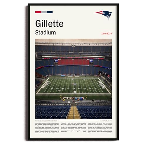 (Unframed 11x17) GilletteStadium Canvas Print New England Home Field Wall Art for Patriots Fans Sports poster for Game Room or Man Cave Decor