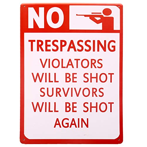 Ochoice Warning Signs with No Trespassing Retro Decoration Signs 8