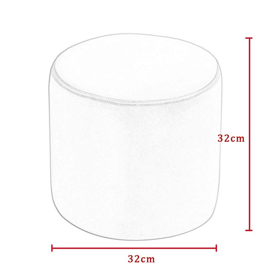 JFHEUEHY Stools Stool Door Stool Household Change Shoe Bench Small Round Leather Block Living Room Stool Footstool Shoes Bench(Argento)