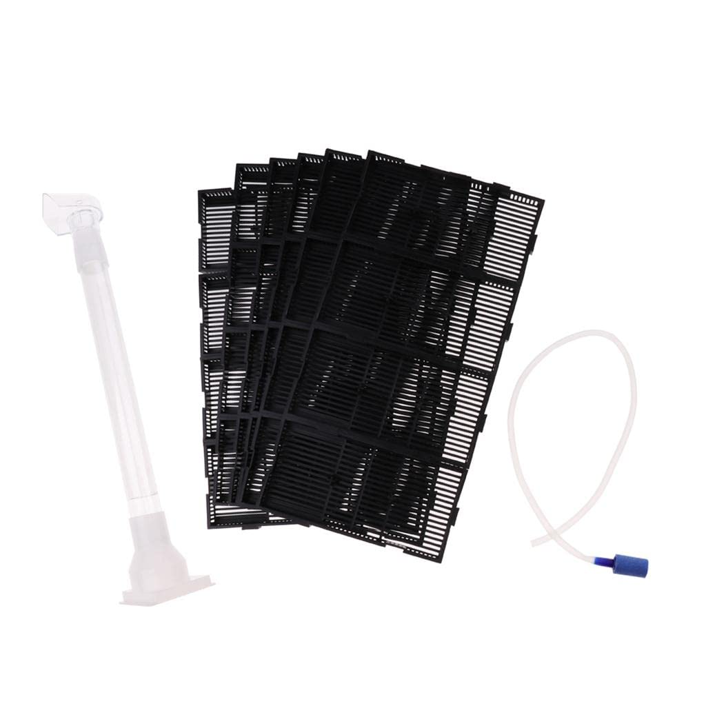 Kit de Filtration pour Aquarium 9 Pièces (Cadre Inférieur), Comprenant Une Plaque de Filtration sous-Gravier, Une Plastique, Un Tuyau D', RS-24P