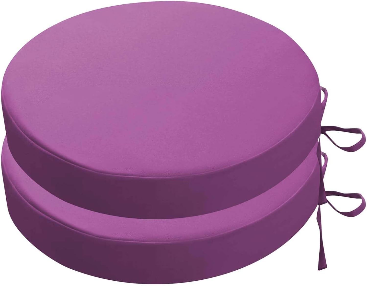 Rtsfkfs Purple Round Bistro Chair Cushions Set Of 2, Waterproof Patio Seat Pad With Ties And Removable Covers For Outdoor Furniture(,40X5cm 2Pcs)