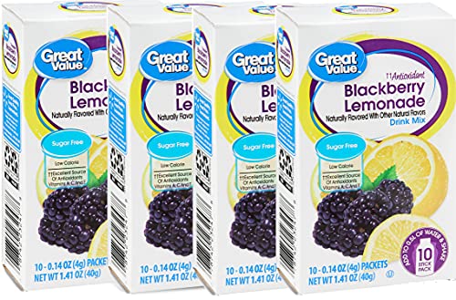 Great Value Sugar free Low calorie Blackberry Lemonade Drink Mix 10 packets (4 of 10 packets) Great Value Sugar free Low calorie Blackberry Lemonade Drink Mix 10 packets (4 of 10 packets)
