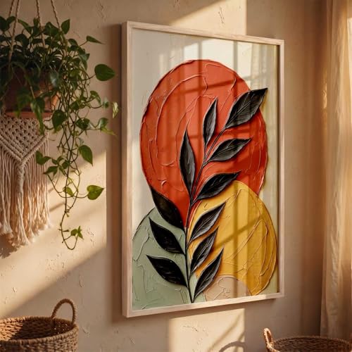 Image of kotart Aesthetic Botanical Art Home Decoration Painting | Floral Paintings With Frame For Living Room Bed Room Hotel Wall Decor Digital Reprint (19x25 inch)