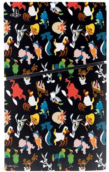 Skinit Decal Gaming Skin Compatible with PS5 Slim Digital Edition Bundle - Officially Licensed Looney Tunes Identity Pattern Design