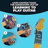 Learn Guitar in Minutes Deluxe Edition with Case Card Chords (Fits All Guitars) These CHORDS allow you to PLAY the ACOUSTIC or ELECTRIC guitar while the CARD is on the FRETBOARD Guitar Gift