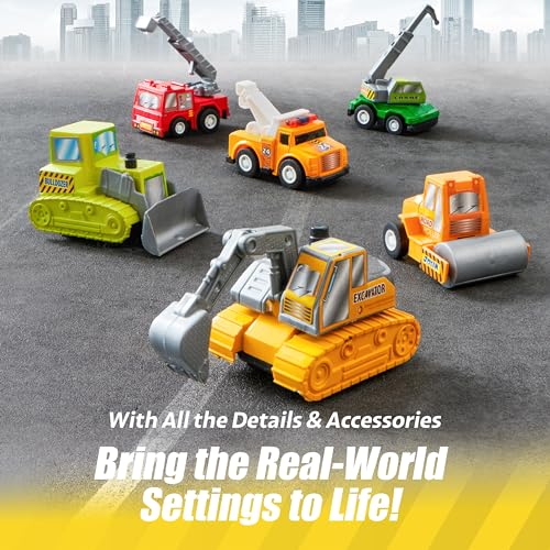 Joyin 12371 18 Pcs Pull Back City Cars And Trucks Toy Vehicles Set thumb #3