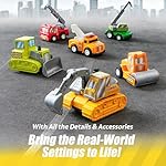 JOYIN 18 Pcs Pull Back City Cars and Trucks Toy Vehicles Set, Friction Powered Cars Toys for Toddlers, Boys, Girls’ Educational Play, Kids Stocking Stuffers, Easter Basket Stuffers - Image 4