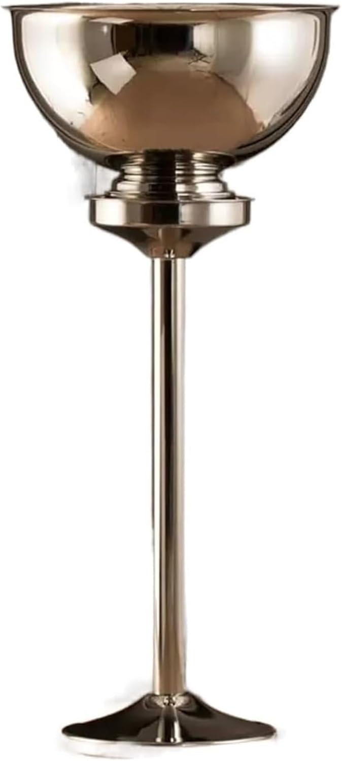 Ice Bucket with Stand， Wine Coolers and Cellar with Ice Bucket for Kitchen Bar and Outdoor for Family Party(Silver)