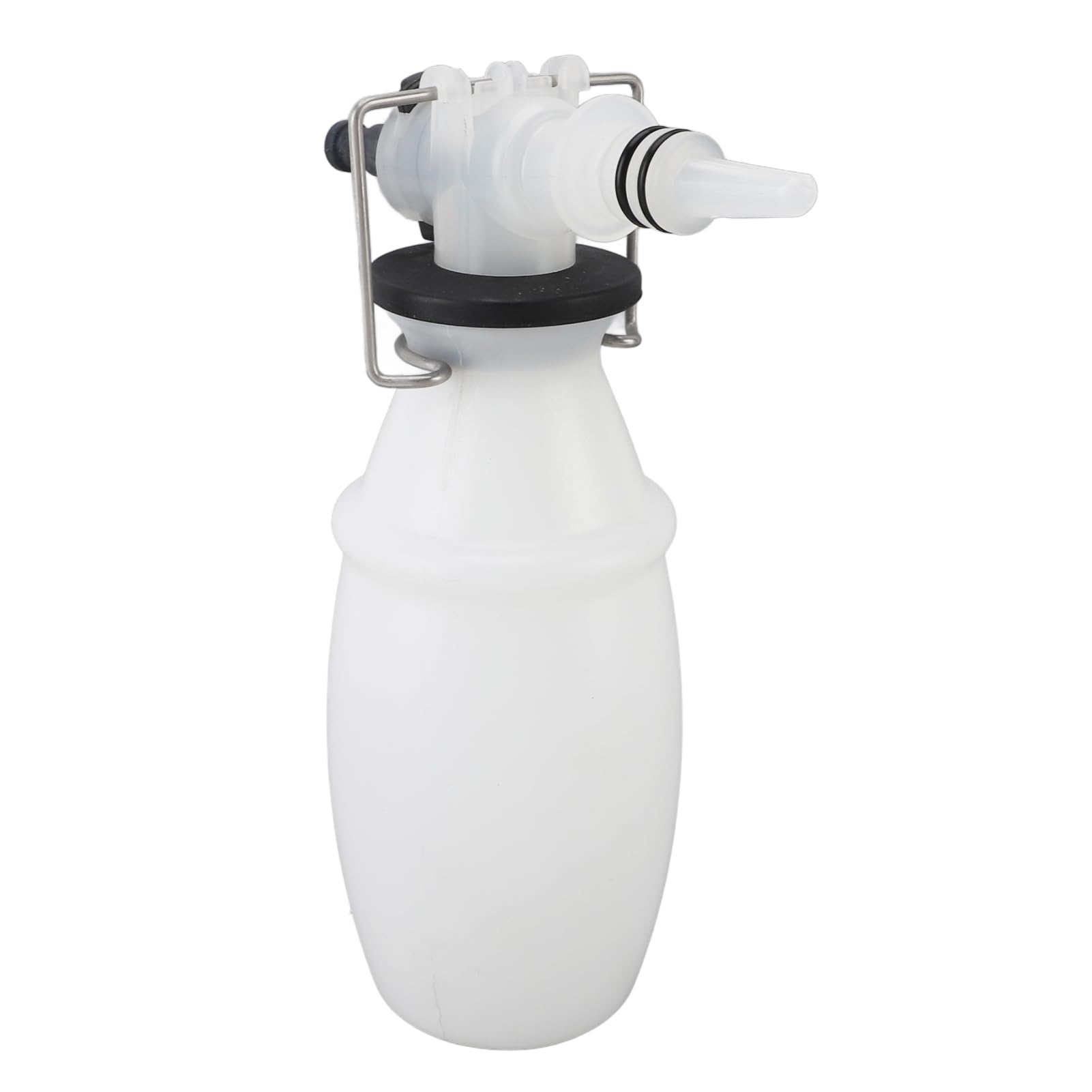 KIMISS Milk Sampling Bottle 500ml PP with Easy Cleaning Valve and Stainless Steel Clamp/Holder - Ideal for Dairy Farms and Milk Quality Testing