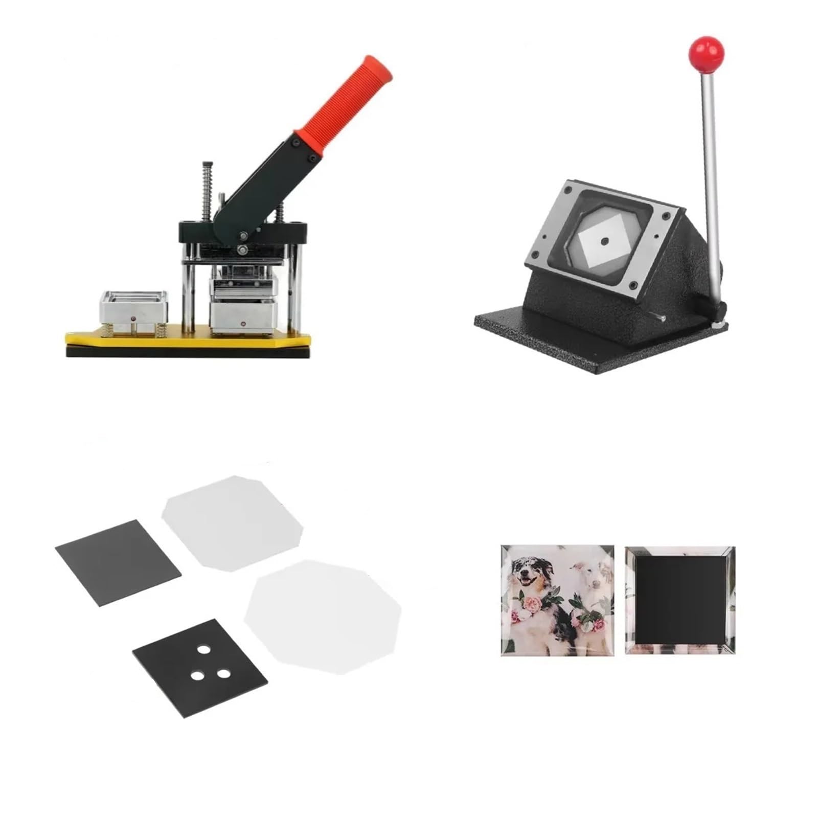 Badge Maschine DIY 50mm Kühlschrankmagnet Herstellung Maschine Kühlschrank Aufkleber Pressmaschine magnetisch mit Papierschneider Button Press Maschine